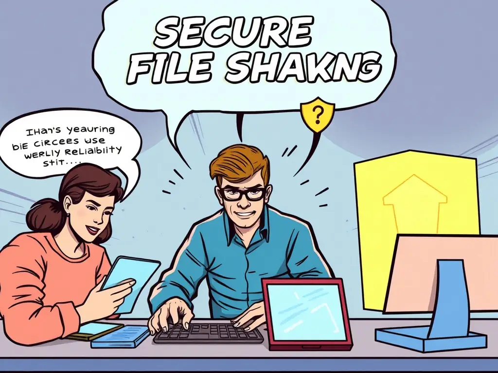 A graphic depicting LibertyNet's Messenger application on a laptop, highlighting its end-to-end encryption and decentralized messaging capabilities. The image includes icons representing secure file sharing and private voice calls.